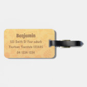 Cute happy miniature donkey cartoon bagagelabel (Achterkant horizontaal)