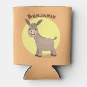 Cute happy miniature donkey cartoon blikjeskoeler (Voorkant)