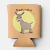 Cute happy miniature donkey cartoon blikjeskoeler (Achterkant)