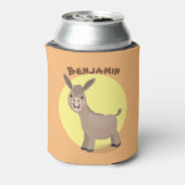 Cute happy miniature donkey cartoon blikjeskoeler (Blikje Achterkant)