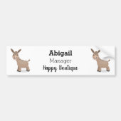 Cute happy miniature donkey cartoon bumpersticker (Voorkant)