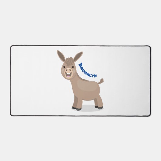 Cute happy miniature donkey cartoon bureaumat (Voorkant)