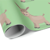 Cute happy miniature donkey cartoon cadeaupapier (Rol Hoek)