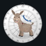 Cute happy miniature donkey cartoon dartbord<br><div class="desc">Deze schattige ezel is gepropageerd in leuke cartoon stijl voor zielige stilte. Schattig plezier om al je objecten te etiketteren.</div>