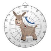 Cute happy miniature donkey cartoon dartbord (Voorkant)
