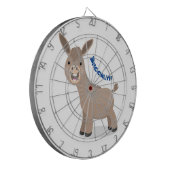 Cute happy miniature donkey cartoon dartbord (Voorkant Links)