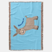 Cute happy miniature donkey cartoon deken (Voorkant Verticaal)