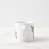 Cute happy miniature donkey cartoon espresso kop (Achterkant)
