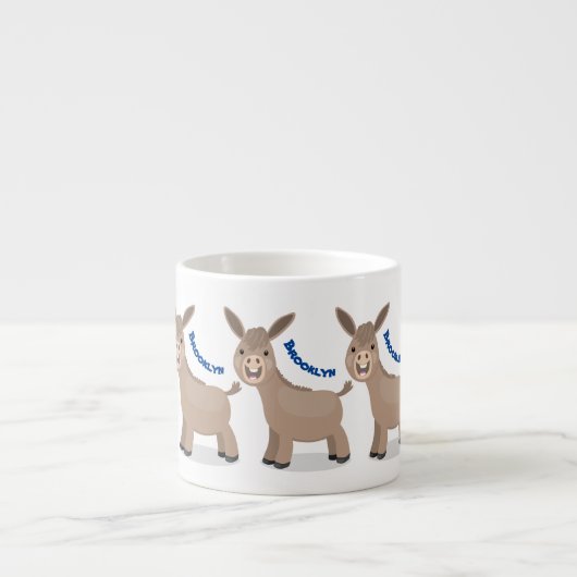Cute happy miniature donkey cartoon espresso kop (Voorkant)