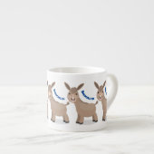 Cute happy miniature donkey cartoon espresso kop (Voorkant rechts)
