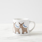 Cute happy miniature donkey cartoon espresso kop (Rechts)