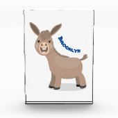 Cute happy miniature donkey cartoon fotoblokken (Voorkant)