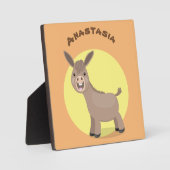 Cute happy miniature donkey cartoon fotoplaat (Voorkant)