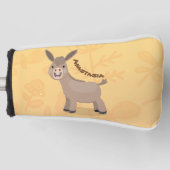Cute happy miniature donkey cartoon golfheadcover (Voorkant)