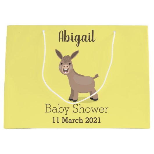 Cute happy miniature donkey cartoon groot cadeauzakje (Voorkant)