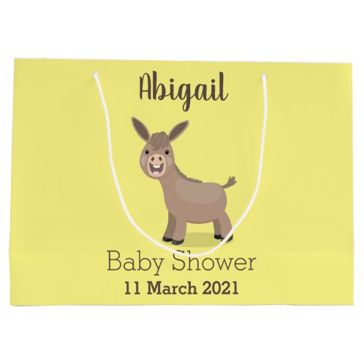 Cute happy miniature donkey cartoon groot cadeauzakje (Achterkant)