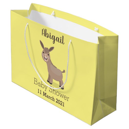 Cute happy miniature donkey cartoon groot cadeauzakje (Achterkant Gekanteld)