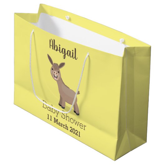 Cute happy miniature donkey cartoon groot cadeauzakje (Voorkant Gekanteld)