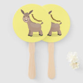 Cute happy miniature donkey cartoon handwaaier (Voorkant en achterkant)