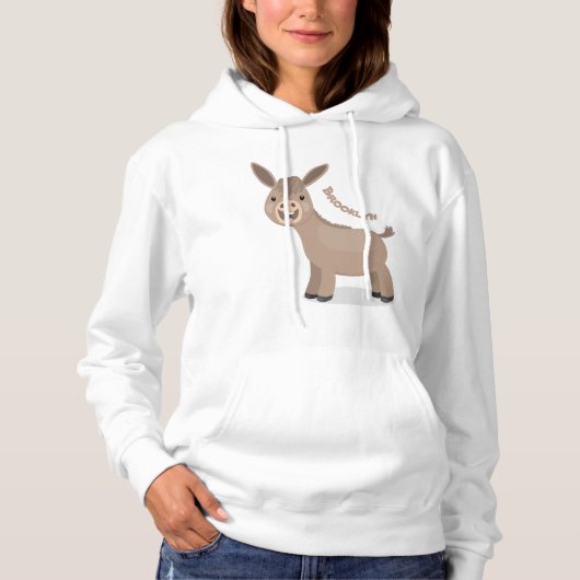 Cute happy miniature donkey cartoon hoodie (Voorkant)