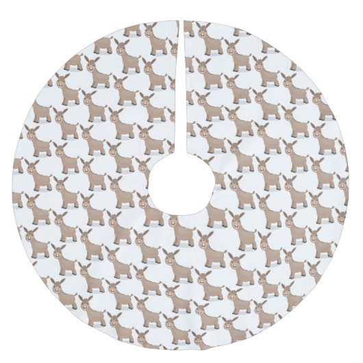 Cute happy miniature donkey cartoon kerstboom rok (Voorkant)