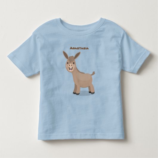 Cute happy miniature donkey cartoon kinder shirts (Voorkant)