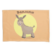 Cute happy miniature donkey cartoon kussensloop (Voorkant)