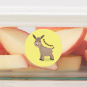 Cute happy miniature donkey cartoon labels (Aangebracht)