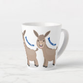 Cute happy miniature donkey cartoon latte mok (Rechterhoek)