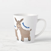 Cute happy miniature donkey cartoon latte mok (Rechts)