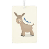 Cute happy miniature donkey cartoon luchtverfrisser (Achterkant)