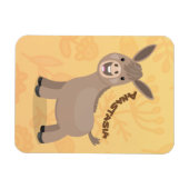 Cute happy miniature donkey cartoon magneet (Horizontaal)