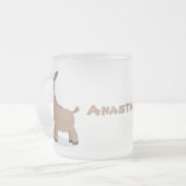 Cute happy miniature donkey cartoon matglas koffiemok (Voorkant links)