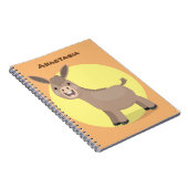 Cute happy miniature donkey cartoon notitieboek (Rechterzijde)