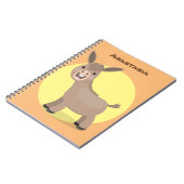Cute happy miniature donkey cartoon notitieboek (Linkerzijde)