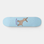 Cute happy miniature donkey cartoon persoonlijk skateboard (Horizontaal)