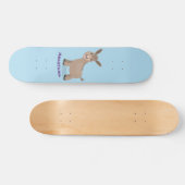 Cute happy miniature donkey cartoon persoonlijk skateboard (Horizontaal)