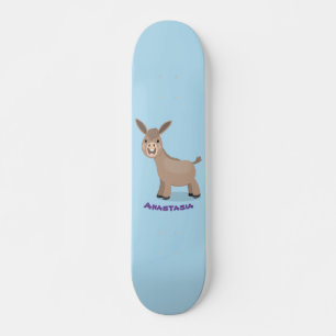 Cute happy miniature donkey cartoon persoonlijk skateboard
