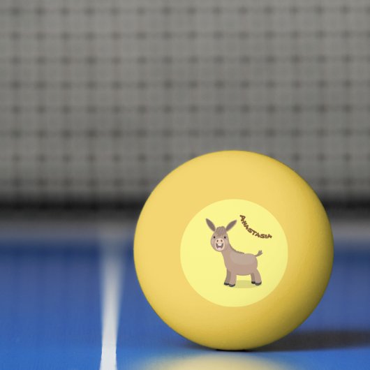 Cute happy miniature donkey cartoon pingpongbal (Net)