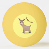 Cute happy miniature donkey cartoon pingpongbal (Achterkant)