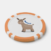 Cute happy miniature donkey cartoon poker chips (Enkel)