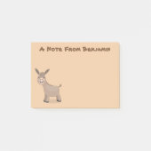 Cute happy miniature donkey cartoon post-it® notes (Voorkant)