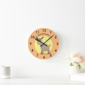 Cute happy miniature donkey cartoon ronde klok (Huis)