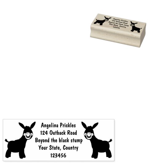 Cute happy miniature donkey cartoon rubberstempel (Gestempeld)