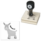 Cute happy miniature donkey cartoon rubberstempel (Gestempeld)