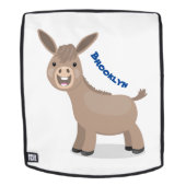 Cute happy miniature donkey cartoon rugtassen (Verwijderbaar gezicht)