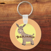 Cute happy miniature donkey cartoon sleutelhanger (Voorkant)