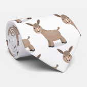 Cute happy miniature donkey cartoon stropdas (Opgerold)