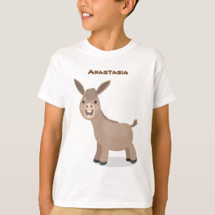 Cute happy miniature donkey cartoon t-shirt