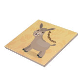 Cute happy miniature donkey cartoon tegeltje (Zijkant)